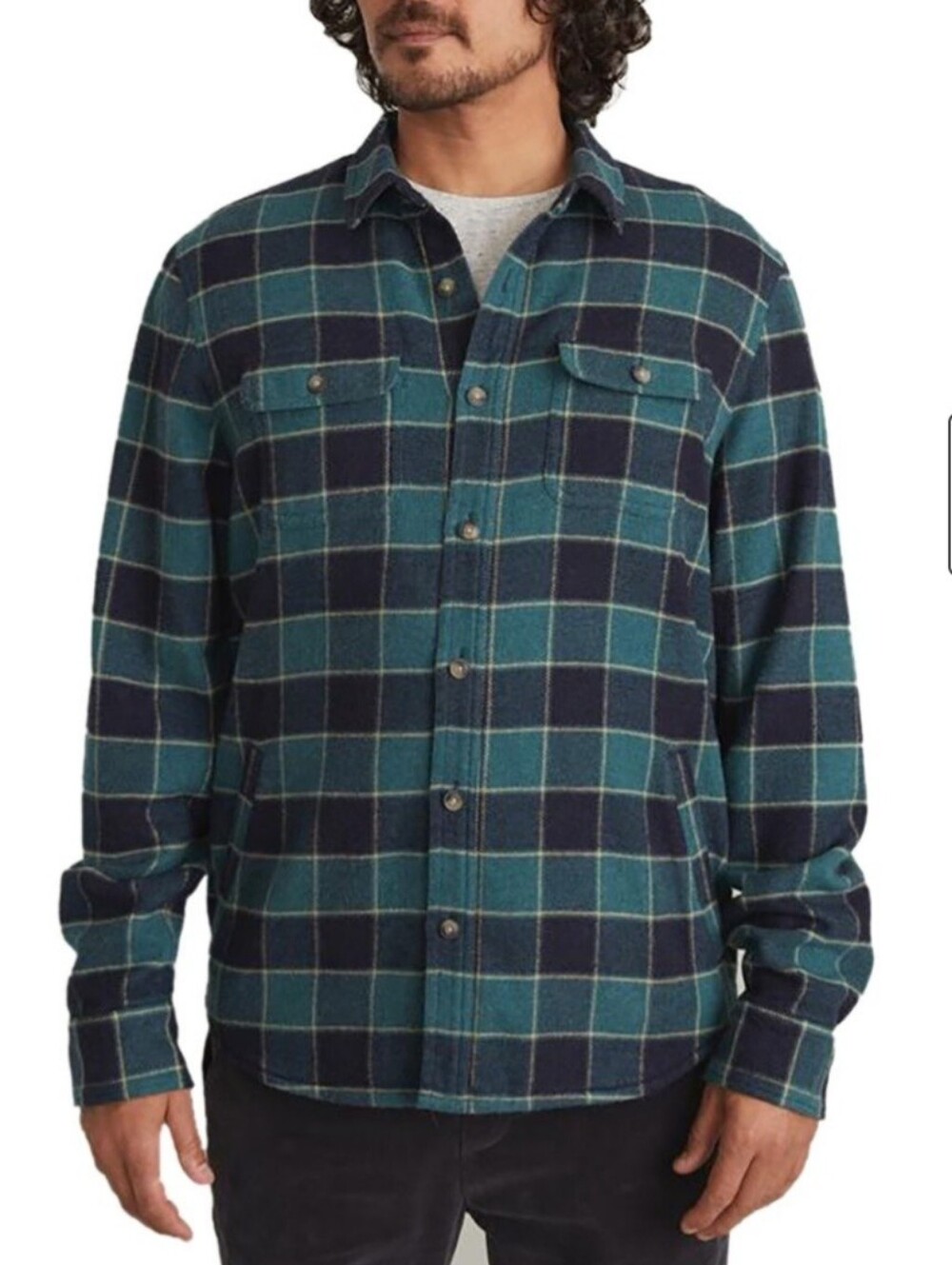 Marine LayerLined Camping Shurt In Grey/ Navy Plaid